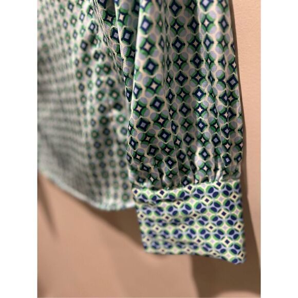 Zara Green and Blue Patterned Blouse - Picture 7 of 8